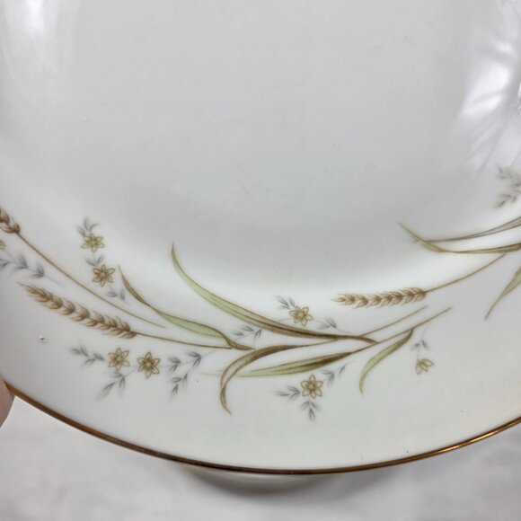 FOUR Fine China of Japan Golden Harvest Dinner Plates Gold Wheat Sprays on Rim - Picture 8 of 13